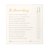 Bloc-note Simple Parent Quiz Baby Shower Game Notepad (Devant)
