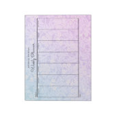 Bloc-note Simple Pastel Blue Rose Floral Planificateur hebdo (Tourné)