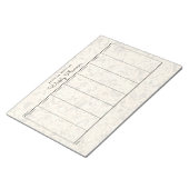 Bloc-note Simple Pastel Gold Sepia Floral Weekly Planner (Incliné)