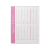 Bloc-note Simple Pink 8.5x11 Two Column Checklist (Tourné)