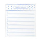Bloc-note Simple Polka Dot Light Blue One Column Checklist (Devant)