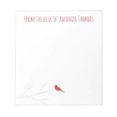 Bloc-note Simple Red Cardinal Winter Elegant Birch Tree (Devant)