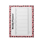 Bloc-note Simple rétro poka dot planificateur hebdomadaire (Tourné)