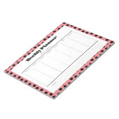 Bloc-note Simple rétro poka dot planificateur hebdomadaire (Incliné)