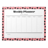Bloc-note Simple rétro poka dot planificateur hebdomadaire (Devant)