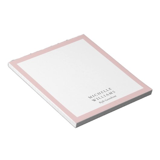 Bloc-note Simple rose vif bordé (Incliné)