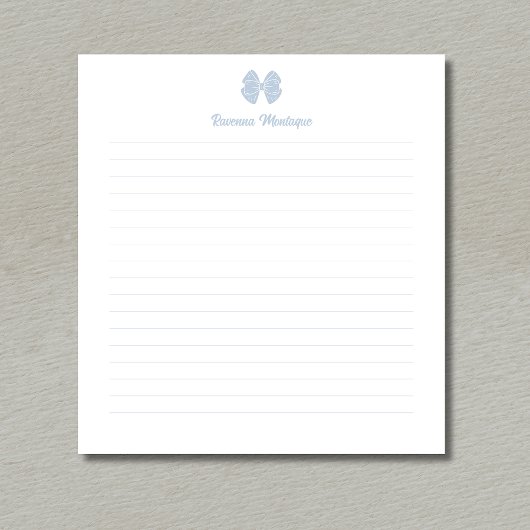 Bloc-note Simple ruban bleu poussiéreux écriture personnalis