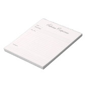 Bloc-note Simple Script Personnalisé Blush To Do List (Tourné)