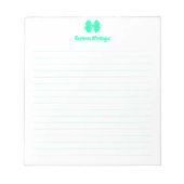 Bloc-note Simple Seafoam Vert Ruban Script Nom personnalisé (Devant)