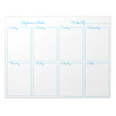 Bloc-note Simple Sky Blue Mince Nom de la frontière Planific (Devant)