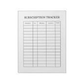 Bloc-note SIMPLE Subscription Tracker Notepad (Tourné)