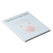 Bloc-note Simple Typographie de Crabe Crabby Nature Élégante (Incliné)