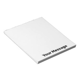 Bloc-note Simple Votre Message Texte Noir Blanc