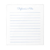 Bloc-note Simplement élégant Bleu Clair Linne Personnalisé (Devant)