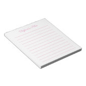 Bloc-note Simplement Élégant Clair Rose Linne Personnalisé (Incliné)