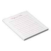 Bloc-note Simplement Élégant Rose Foncé Personnalisé (Incliné)