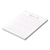 Bloc-note Simplement Élégant Rose Foncé Personnalisé (Tourné)