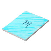 Bloc-note simples lignes bleues d'aquarelle ajoutez votre mo (Tourné)