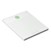 Bloc-note Simply Elegant Sage Green Linx Monogramme Nom (Incliné)