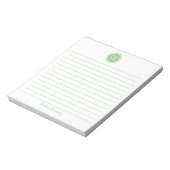 Bloc-note Simply Elegant Sage Green Linx Monogramme Nom (Tourné)