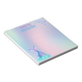 Bloc-note Sirène arc-en-ciel Pastel personnalisée (Incliné)