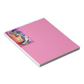Bloc-note sirène aux cheveux foncés beauté rose (Incliné)