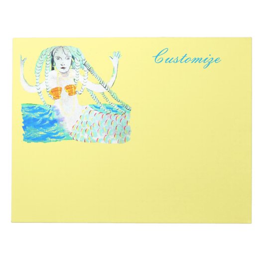 Bloc-note Sirène avec Dreadlocks Thunder_Cove (Devant)