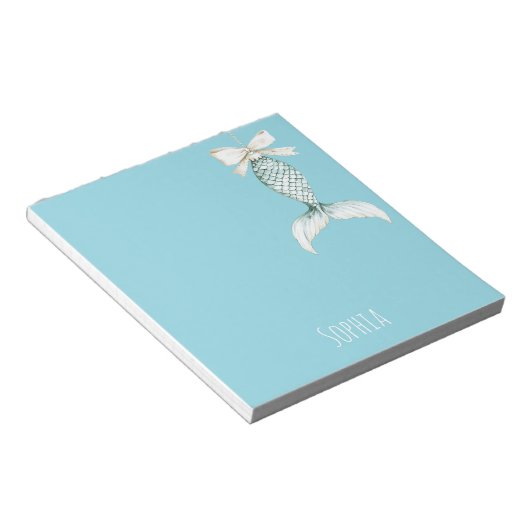 Bloc-note Sirène Bleue Blanche Aqua Beach (Incliné)