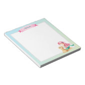 Bloc-note Sirène pastel personnalisée aux cheveux roses (Incliné)