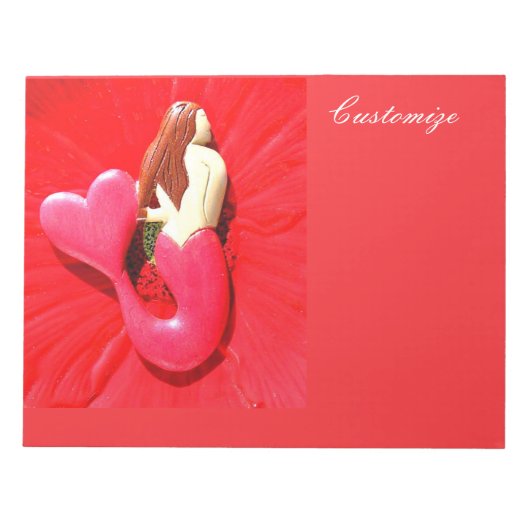 Bloc-note Sirène queue de cœur rouge de Thunder_Cove (Devant)