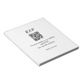Bloc-note site web de mariage rsvp q r code ajouter nom text (Incliné)