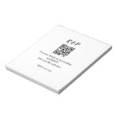 Bloc-note site web de mariage rsvp q r code ajouter nom text (Tourné)