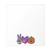 Bloc-note Skeleton Citrouille Peace Love Halloween (Devant)