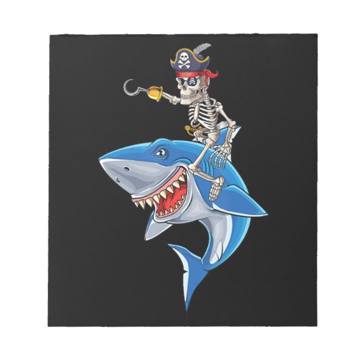 Bloc-note Skeleton Pirate équitation Requin mignonette Garço (Devant)