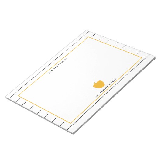 Bloc-note Sketchy Stripes Enseignant Pomme Jaune (Incliné)
