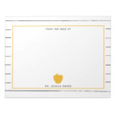 Bloc-note Sketchy Stripes Enseignant Pomme Jaune (Devant)