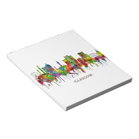 Bloc-note Skyline écossaise de Glasgow (Incliné)