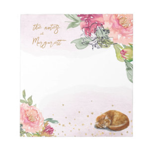 Bloc-note Sleepy Cat Illustration Girl Daily Activity Notes