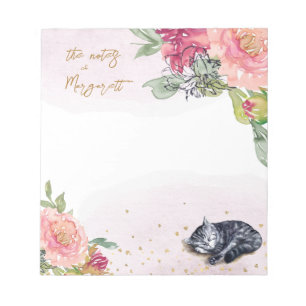 Bloc-note Sleepy Kitten Illustration Girl Activité quotidien