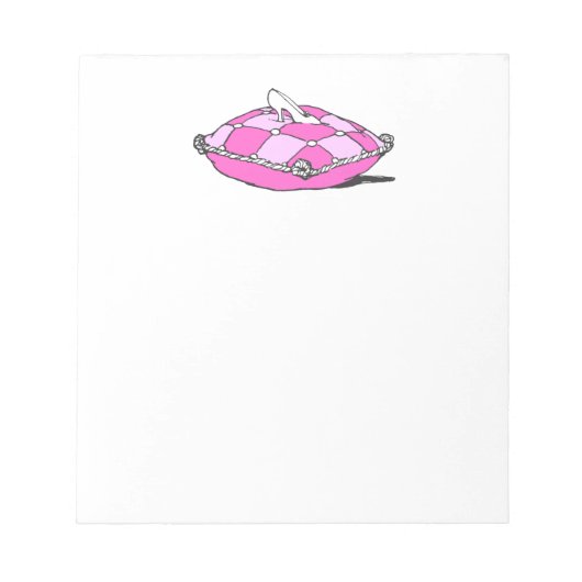 Bloc-note Slipper Cendrillon sur Coussin rose (Devant)