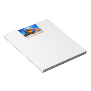 Bloc-note SlipperyJoe dégradé arc-en-ciel vif cœur interraci