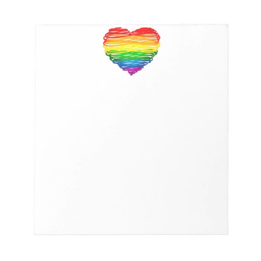 Bloc-note SlipperyJoe's Pride Heart Scribbles forme de coeur (Devant)