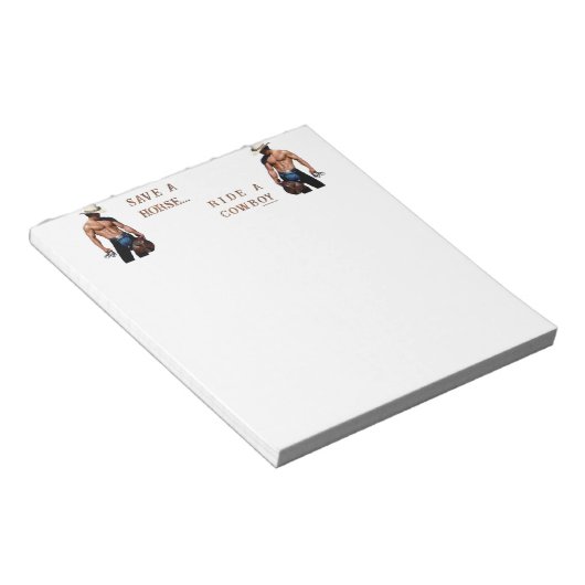Bloc-note SlipperyJoe's save horse ride paille cowboy casque (Incliné)