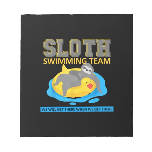 Bloc-note Sloth Swim Team Swim Team Funny Cadeau (Devant)