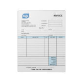 Bloc-note Small Business Logo Personalized Invoice Notepad (Tourné)
