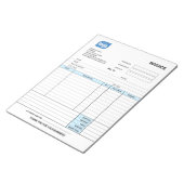 Bloc-note Small Business Logo Personalized Invoice Notepad (Incliné)