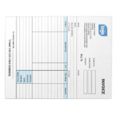 Bloc-note Small Business Logo Personalized Invoice Notepad (Devant)
