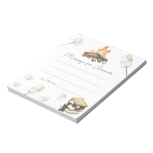 Bloc-note S'more Campfire 1er Anniversaire Message capsule (Tourné)