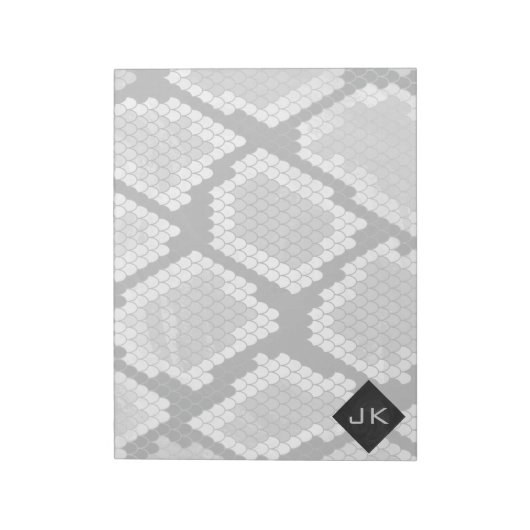 Bloc-note Snakeskin Gris, blanc et noir Monogramme (Tourné)