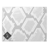 Bloc-note Snakeskin Gris, blanc et noir Monogramme (Devant)